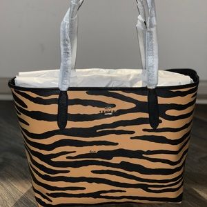Coach City Tote with Tiger Print